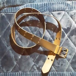 Extra long 30 inc mens belt black leather rivet